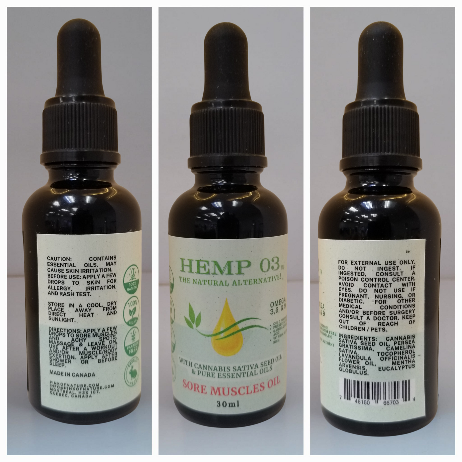 Hemp 03 Sore Muscles Oil | Reduces the Appearance of Painful and Stiff Muscles and Joints