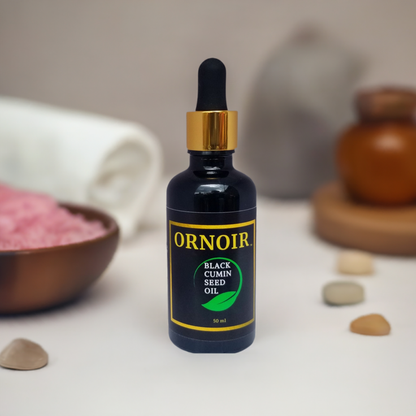 Ornoir Black Cumin Seed Oil, Organic 100% Pure and Natural, Vegan, Soothing, for Skin Health, Cuts, Wounds, Rashes, Irritation and also for Overall Hair &amp; Scalp Health